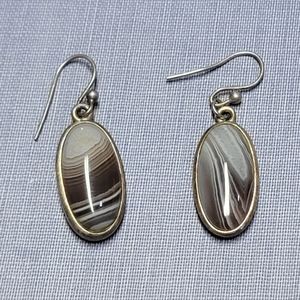 Sterling Silver & Agate Earrings